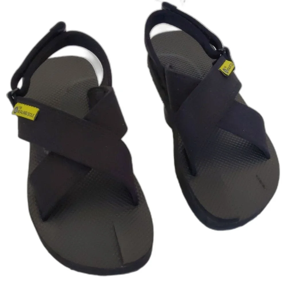 Womens' The Healing Sole Plantar Fasciitis Black Strappy Sandals Size 7 - Picture 1 of 9